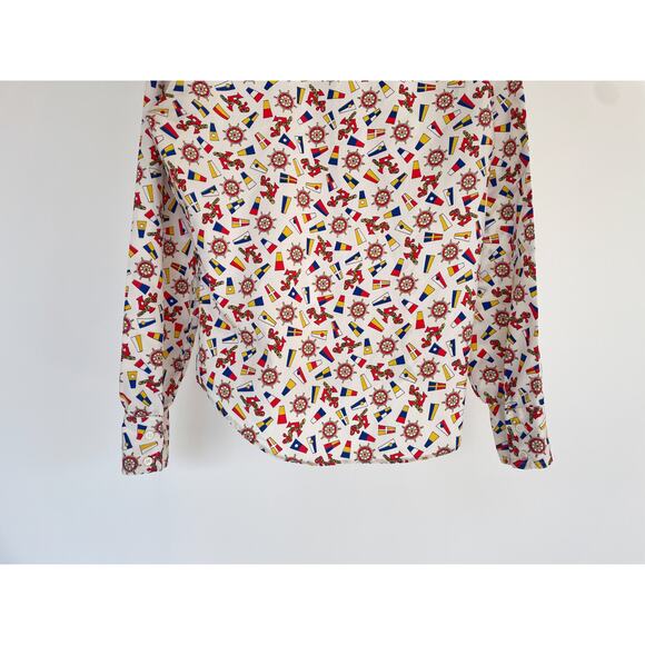 Vintage 70's Le Soft Shirt Lady Manhattan Nautical Sailor Button Up Shirt Sz M - Picture 6 of 15